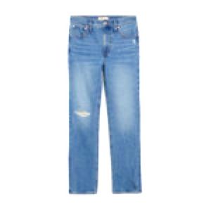 the mid-rise perfect vintage jean in ainsdale wash: knee-rip edition
